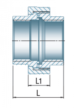 Preview: Verschraubung Typ 330, I/I, flach dichtend, 1 1/4"